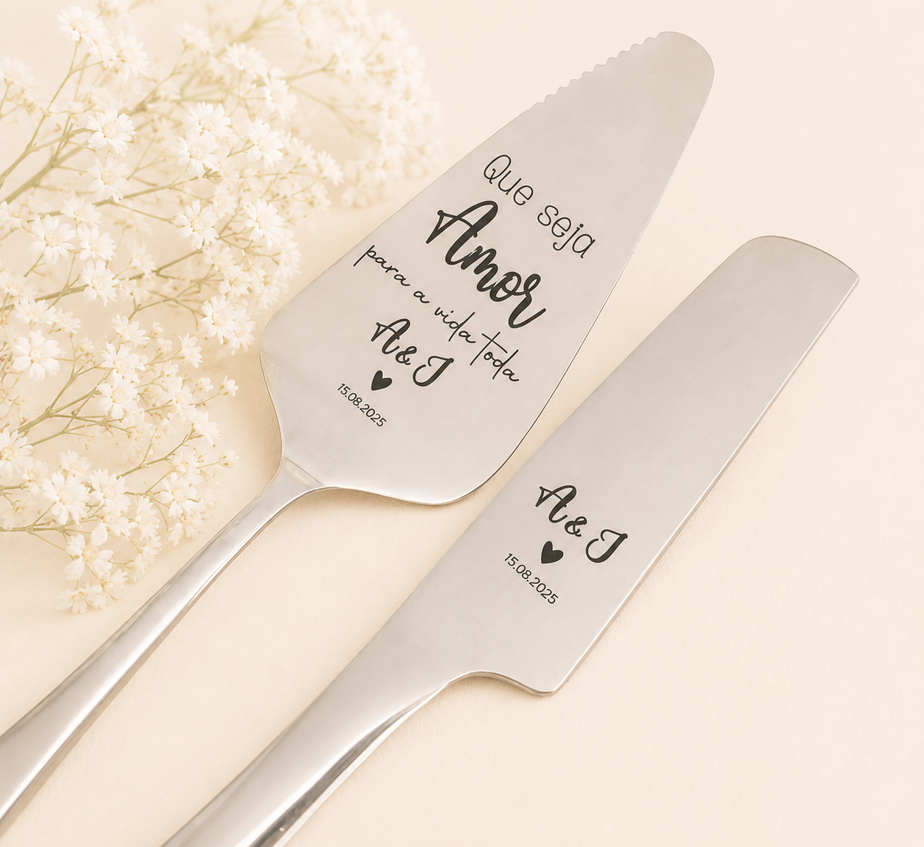 Talheres para Bolo Personalizados – Casamento Talheres para Bolo Personalizados – Casamento