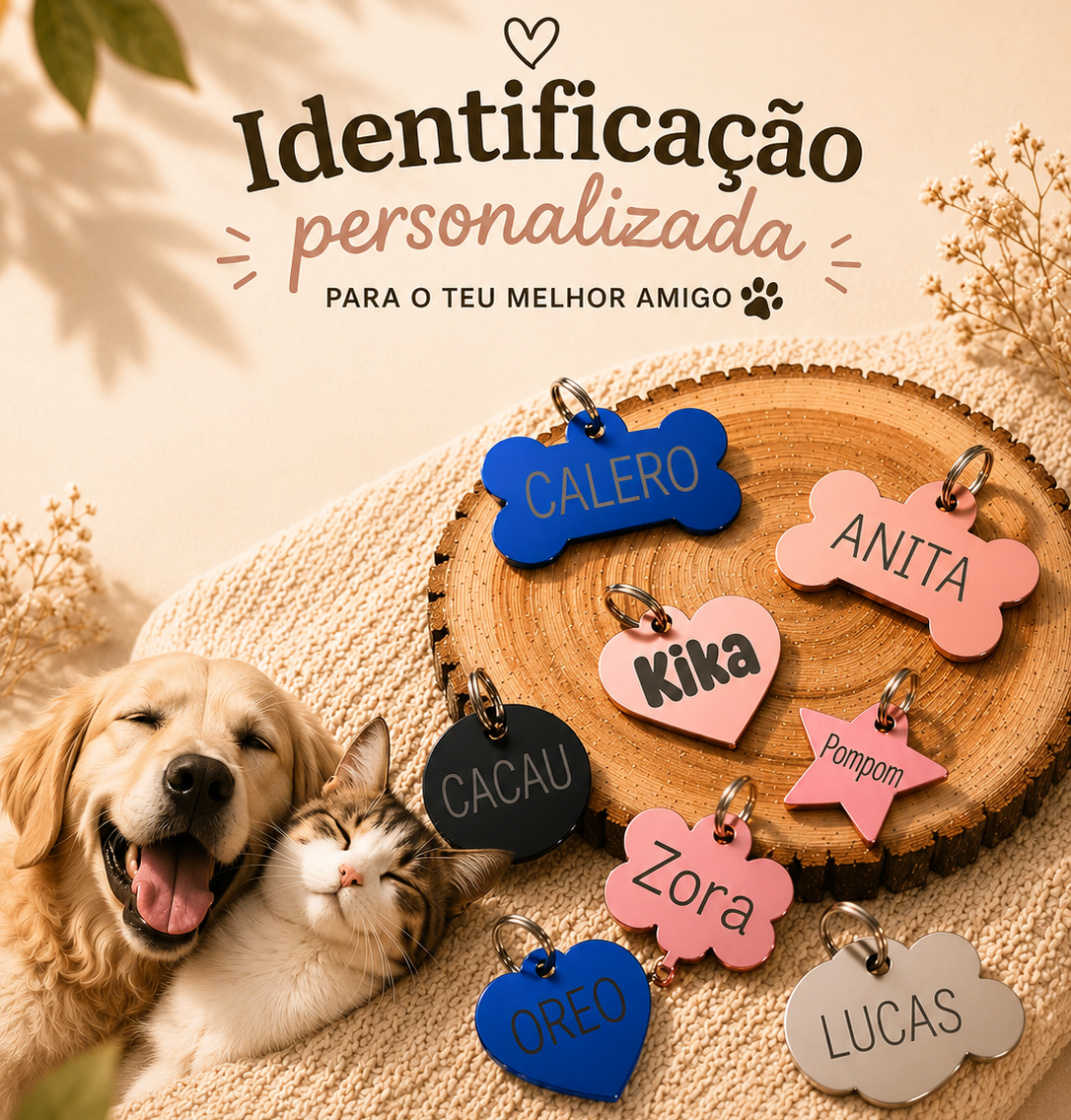 Medalha de Identificação Personalizada para Cães e Gatos 🐾 Medalha de Identificação Personalizada para Cães e Gatos 🐾