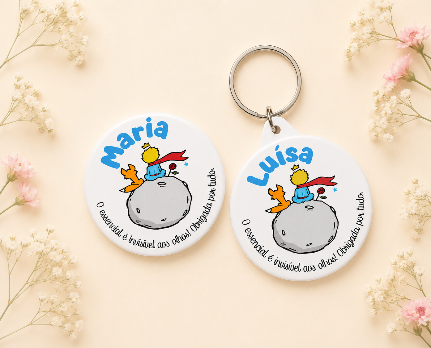 Coleção Principezinho – Crachás, Ímanes & Porta-chaves Personalizados Coleção Principezinho – Crachás, Ímanes & Porta-chaves Personalizados