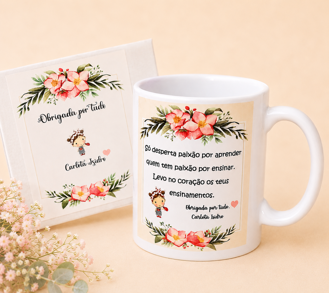 Coleção Ensinar com o Coração – Presentes Personalizados para Professora Coleção Ensinar com o Coração – Presentes Personalizados para Professora