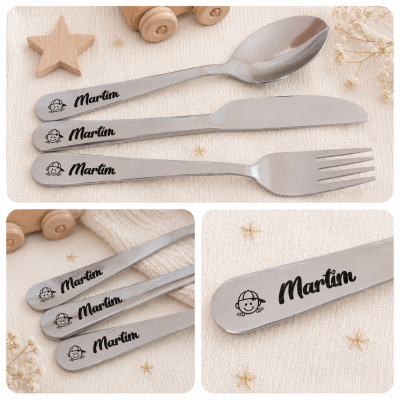Talheres Criança Personalizados em Aço Inoxidável