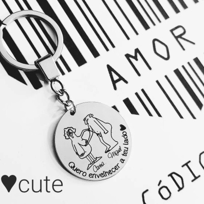 Porta-chaves "Quero envelhecer a teu lado"