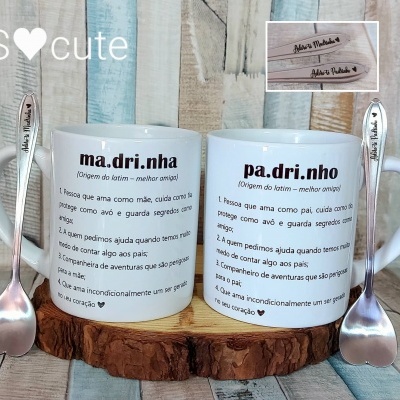 Conjunto canecas significado padrinhos