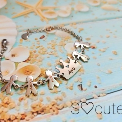 Pulseira coroa AVÓ e seus netos