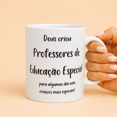 Caneca “Professores de Educação Especial” 🌈🤍