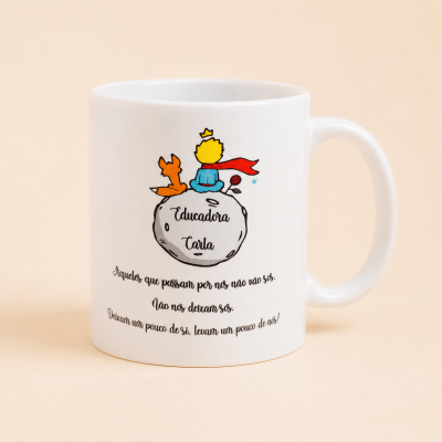 Caneca Personalizada Pequeno Príncipe para Educadora, Professora ou Auxiliar