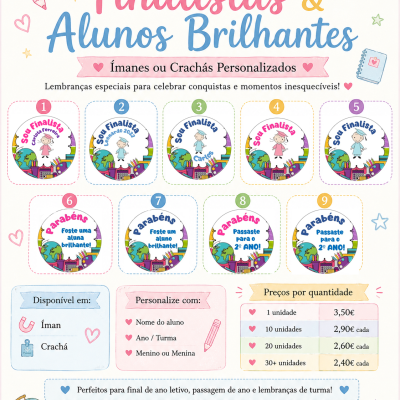 Crachás para os finalistas
