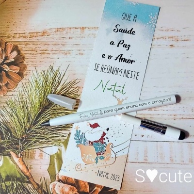 Conjunto lápis infinito e marcador de livro