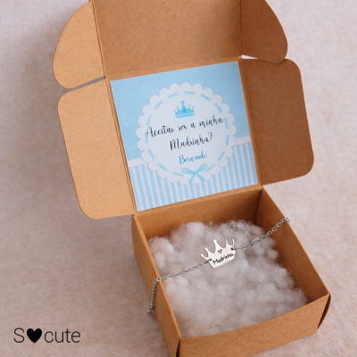 Pulseira “Aceitas ser a minha Madrinha?” – Pedido Especial