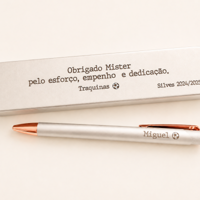 Caneta Premium Personalizada Signature — Gravação a Laser com Caixa Metálica
