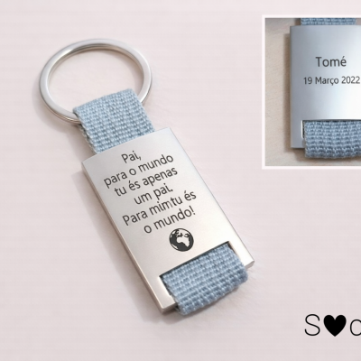 Porta-Chaves Personalizado “Pai, Para Mim Tu És o Mundo”
