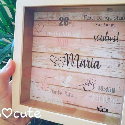 Quadro mealheiro especial nascimento do bebé