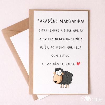 Postal de aniversário - Estás sempre a dizer que és a ovelha negra...