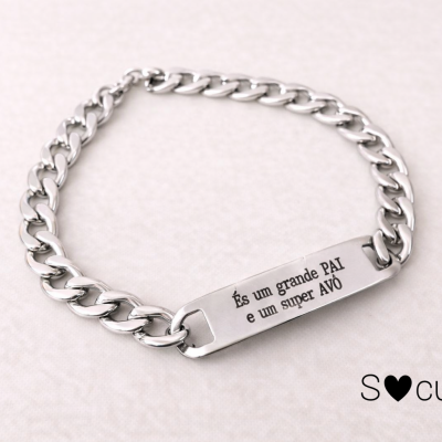 Pulseira Personalizada para Pai e Avô – Um Homem Duas Missões