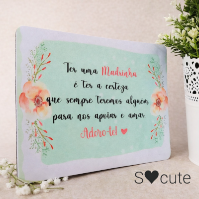 Tapete de Rato Madrinha com Mensagem – Presente Emocional