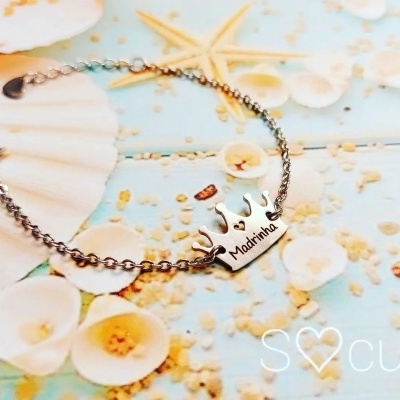 Pulseira coroa Madrinha