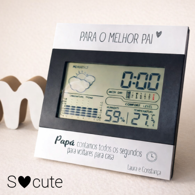 Estação Meteorológica Personalizada para o Dia do Pai – Presente Original para Pai