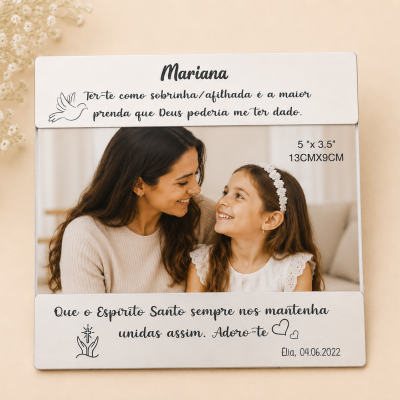 Moldura Personalizada da Madrinha para a Afilhada com Fotografia Incluída 🤍