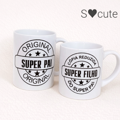Conjunto de Canecas “Super Pai & Super Filho” – O Original e a Sua Melhor Versão