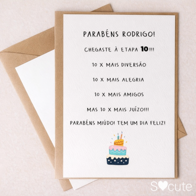 Postal de aniversário - Chegaste à etapa...