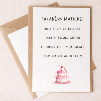 Postal de aniversário - Hoje é dia de brincar...