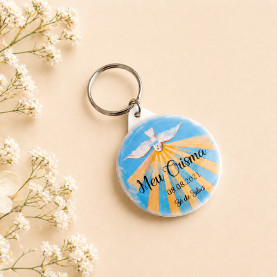 Porta-chaves Personalizado para Crisma (Lembrança para Convidados)