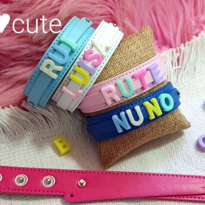 Pulseiras ecopele com nome