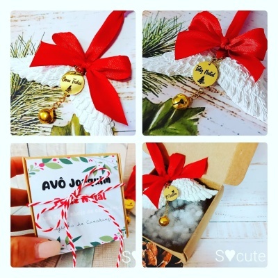 Asas de anjo natalícias personalizadas