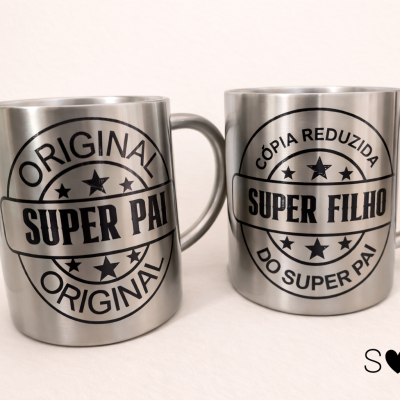 Conjunto Canecas Personalizadas “Super Pai & Super Filho”
