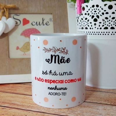 Vaso para flores OU copo para canetas "Mãe só há uma..."