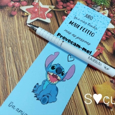 Conjunto caneta e marcador de livro - Stitch