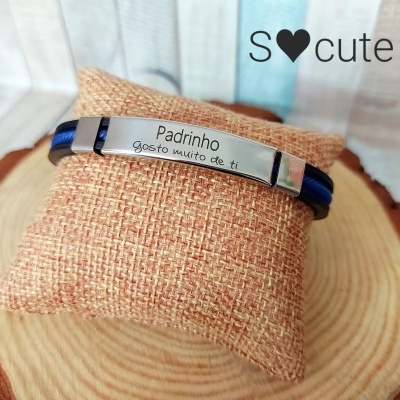 Pulseira "Padrinho gosto muito de ti"