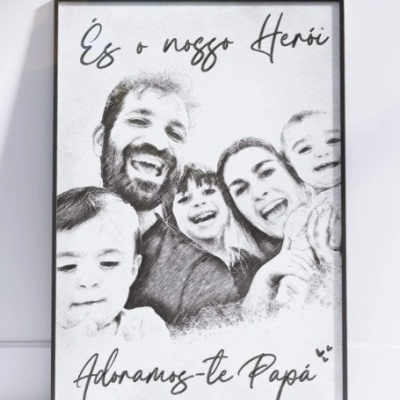 Moldura com foto desenho a lápis