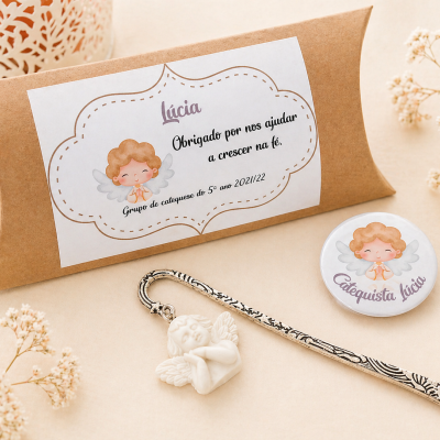 Marcador de Livro Anjinho Personalizado | Catequese, Comunhão, Crisma
