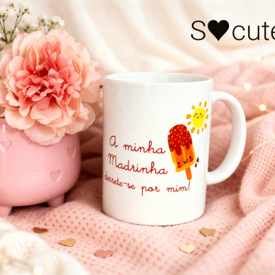 Caneca Personalizada Madrinha – “Derrete-se por mim”