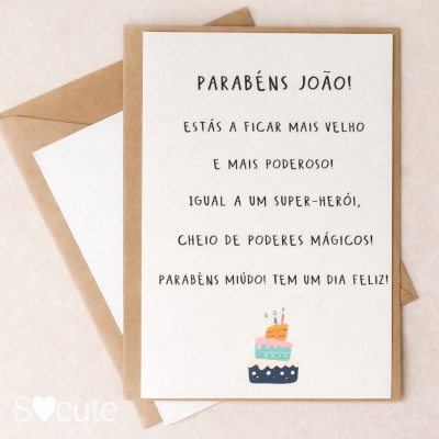 Postal de aniversário - Estás a ficar mais velho...