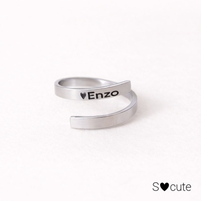 Anel personalizado com nome ou frase em aço inoxidável 🤍