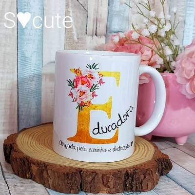 CANECA * COPO PORTA CANETAS * VASINHO PARA FLORES - LETRA FLORIDA