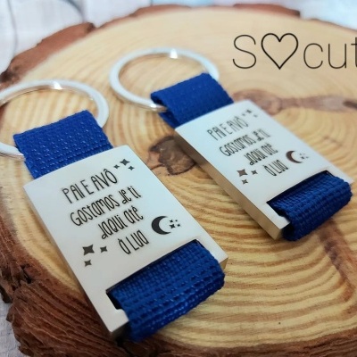 Porta-chaves "Gostamos de ti daqui até à lua"