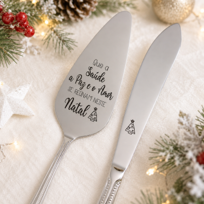 Talheres para Bolo Personalizados de Natal