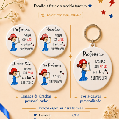 Coleção Superpoder – Crachás, Ímanes & Porta-chaves personalizados