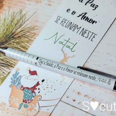 Conjunto caneta e marcador de livro