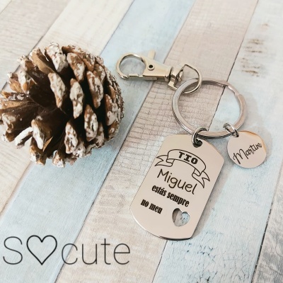 Porta-chaves TIO ESTÁS SEMPRE NO MEU CORAÇÃO