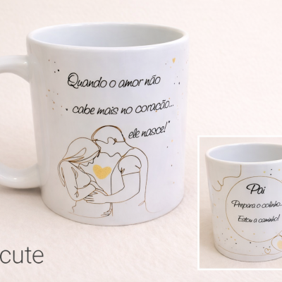Caneca Personalizada Anúncio de Gravidez – “Quando o Amor Nasce”