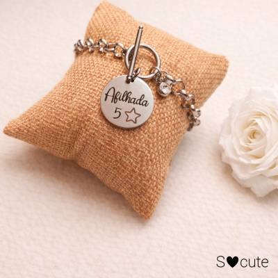 Pulseira Afilhada em aço inoxidável