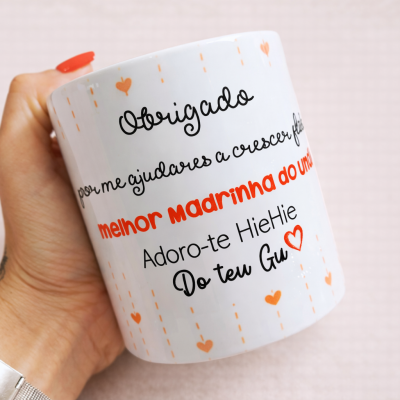 Caneca Personalizada para Madrinha – Um Obrigado que se Sente