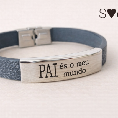 Pulseira Personalizada para Pai “PAI és o meu mundo”