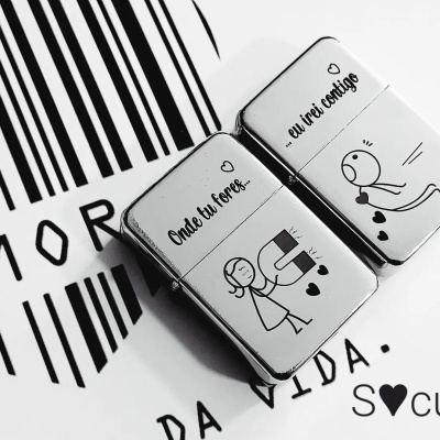 Conjunto isqueiros "Onde tu fores eu irei contigo"