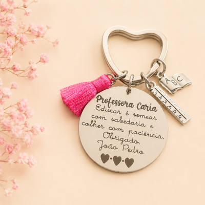 Porta-Chaves Personalizado para Professora/Educadora/Auxiliar ✨