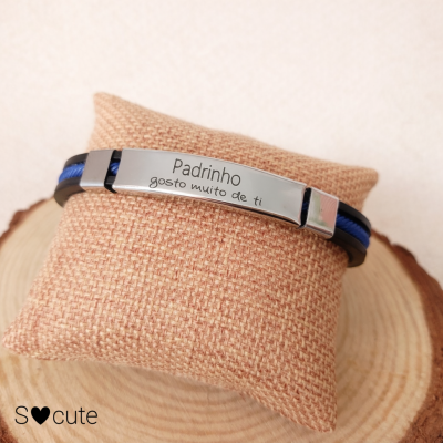 Pulseira Padrinho Personalizada – Presente Especial com Mensagem